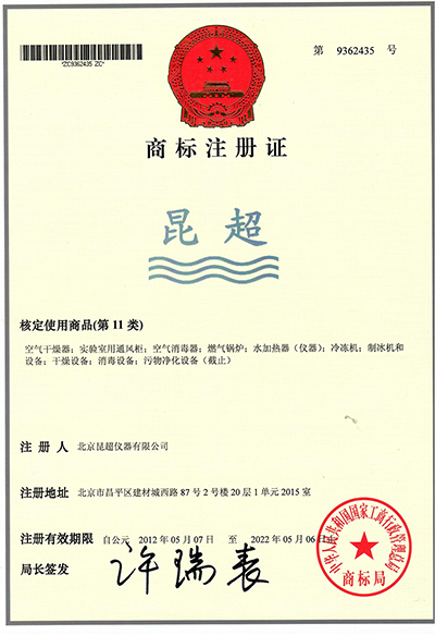 Trademark registration certificate